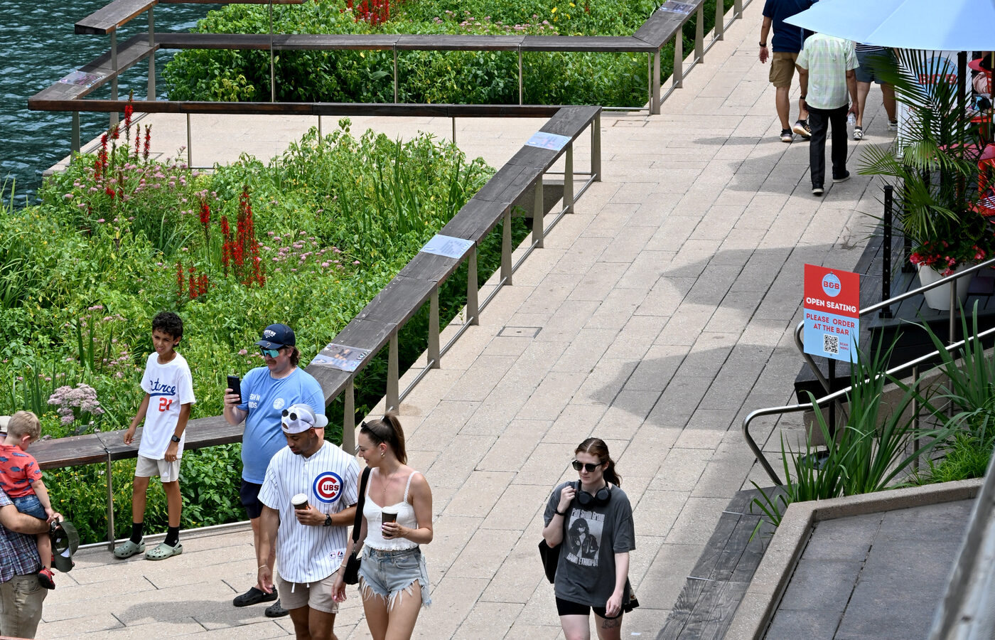 Chicago Riverwalk beside the Chicago River